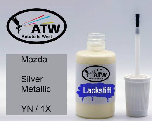 Mazda, Silver Metallic, YN / 1X: 20ml Lackstift, von ATW Autoteile West.